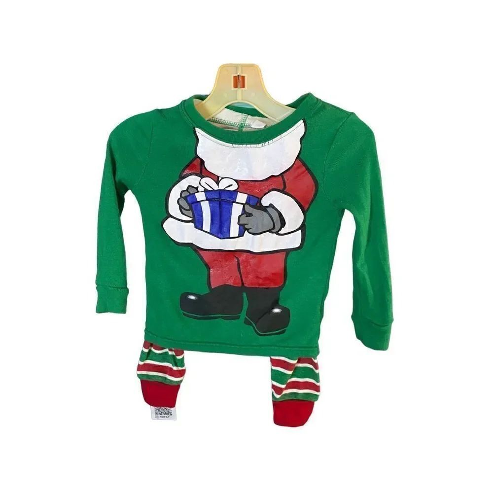 Kid Inc two piece Christmas, Santa striped pajamas, set size 18 months